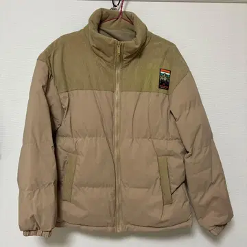 베이지 코듀로이 다운 자켓