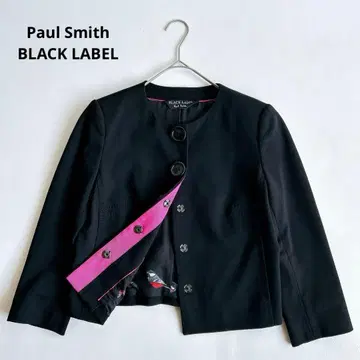 폴스미스 블랙 라벨 안감 새 패턴 노카라 자켓 7부 소매 40