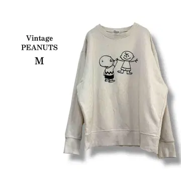 [ PEANUTS ] 스누피 피넛 트레이닝복 맨투맨 미색 베이지 M