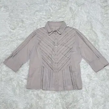 CECI OU CELA 여성용 7부 소매 셔츠 L 코튼 면 심플