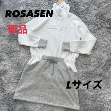 새상품 로서센 원피스 하이넥 보아 허리밴딩 화이트 L 사이즈