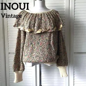 NOUI 이누이 빈티지 일본제 울 혼방 프릴 옷깃 니트 스웨터