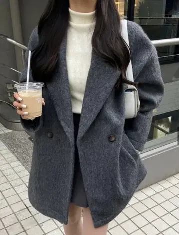 GRL 그레일 샤기 테일러드 코트