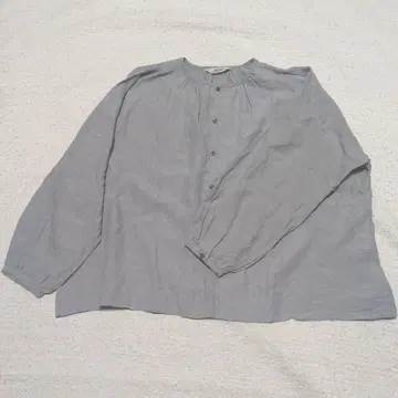 이치 앤티크 린넨 노카라 블라우스 긴팔