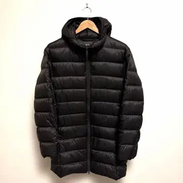 고품질 단종 유니클로 울트라 라이트 다운 후디드 코트 브라운 S