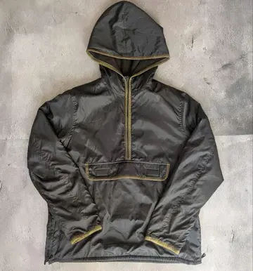 다크 그레이 아노락 후드티 기믹 블루종 아웃도어 하프 지퍼