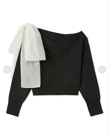 SNIDEL 리본 숄더 니트탑