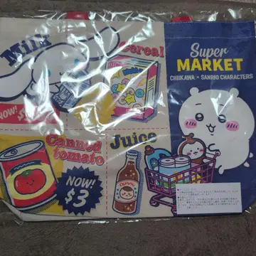 치이카와 x 산리오 캐릭터즈 슈퍼마켓 쇼핑 토트백
