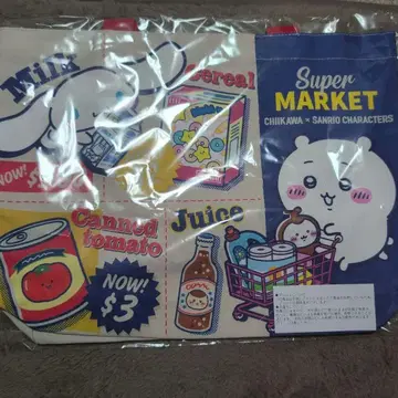 [ 당일 발송 ] 치이카와 x 산리오 슈퍼마켓 쇼핑 토트백