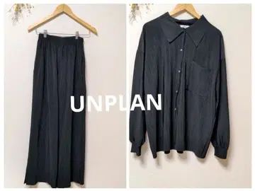 UNPLAN 셋업 상의 팬츠 플리츠 밑단 슬릿