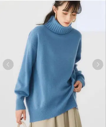 새상품 그린라벨 FFC 울 캐시미어 코쿤 터틀넥 니트