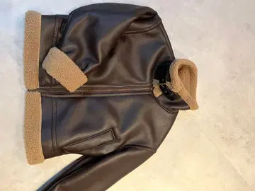 브라운 합성 피혁 자켓 보아 포함