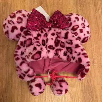 [ 미사용 새상품 ] 팬캡 레오파드 무늬 디즈니 핑크 미니