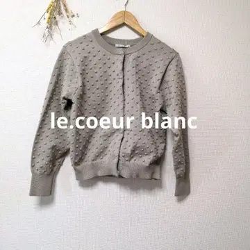 le.coeur blanc 르 쿠르 블랑 도트 무늬 니트 가디건