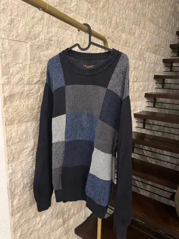 DOCKERS 패치워크 니트 스웨터 XL 남성용 구제 의류 빈티지풍