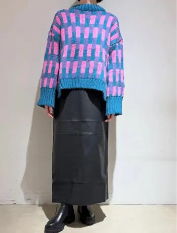 [ 미사용 새상품 ] LADY LUCK LUCA 블랙 가죽 타이트 스커트