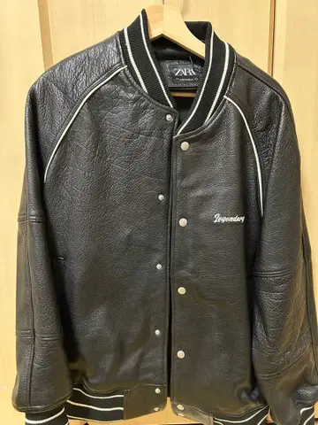 ZARA 즉완품 한정판 가죽 자켓 바시티 자켓 never break