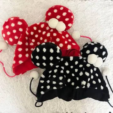 디즈니 팬캡 도트 무늬 단종품 2점 세트 레트로