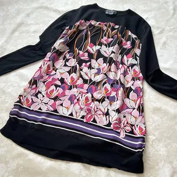 살바토레 페라가모 멀티 컬러 꽃무늬 실크 니트 튜닉