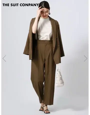 여성용 더블 자켓 와이드 팬츠 셋업 38
