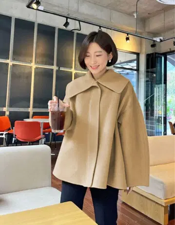 주말 한정판 3280엔 오버 사이즈 코트 아우터 숄카라 안감 있음 한국