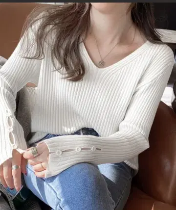 리브 니트탑 여성용 니트소 새상품