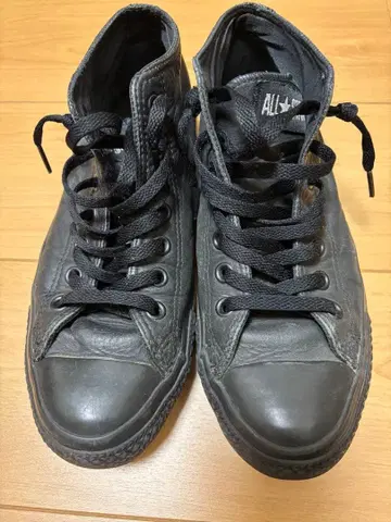 컨버스 올스타 미드컷 블랙 가죽 8.0 26.0