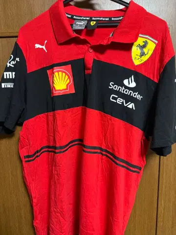 Puma 페라리 피케 셔츠 레드/블랙