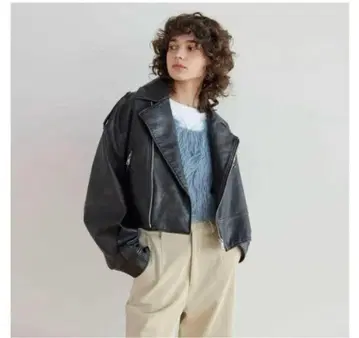 시루무린 Vintage ECO 가죽 SHORT 라이더 자켓