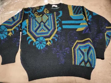 빈티지 DANDY UP 기하학 패턴 니트 스웨터