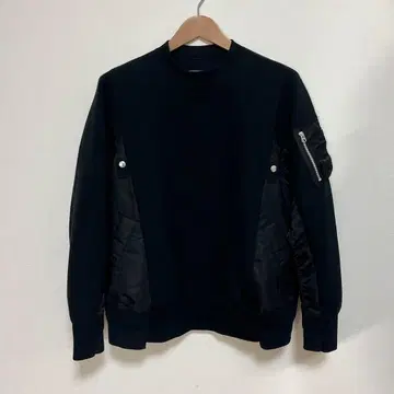 sacai 24SS SCM-058 MA-1 도킹 맨투맨 블랙 1