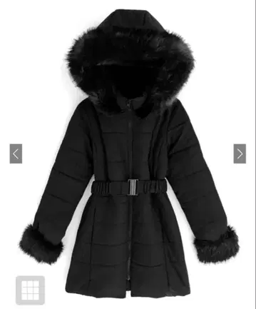 GRL 벨트 포함 퍼 다운 코트 kd13 다운 코트 롱 코트