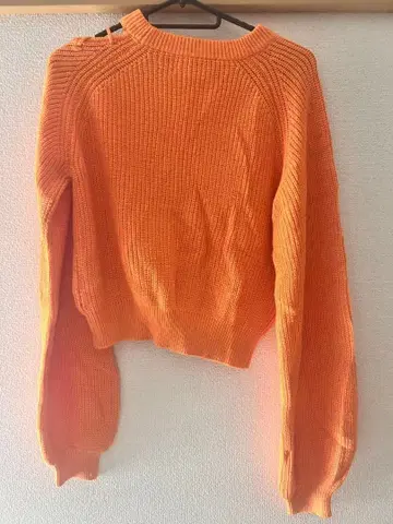 Rady 오렌지 레이스업 니트 스웨터 긴팔