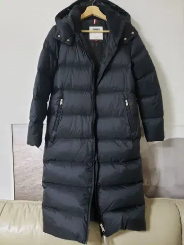 TOMMY 블랙 롱 다운 코트