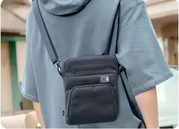 남성용 크로스 바디백 블랙 숄더백