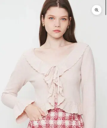 Deicy 아이렛 프릴 니트 가디건