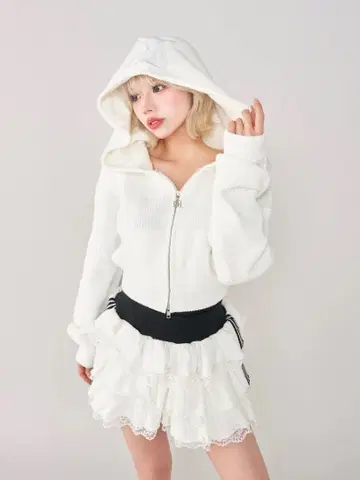 Darich DD 숏 니트 지퍼 후드티