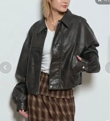 WHO'S WHO gallery 빈티지 라이크 가죽 블루종 블랙