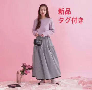 [ 새상품 ] 메종 마블 하운드투스 체크 플레어 스커트