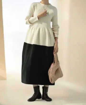 겨울 대세일 OPAQUE.CLIP 블로킹 니트 원피스