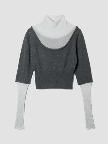 telo plan Jade Knit Top Gray