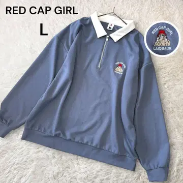 새상품급 레드캡 걸 맨투맨 드레이프감 분또 하프 지퍼 남녀 공용 L