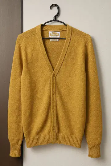 used 머스타드 니트 가디건 V넥 울 계열 가을/겨울