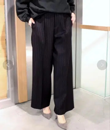 plage 스트라이프 스트레이트 팬츠