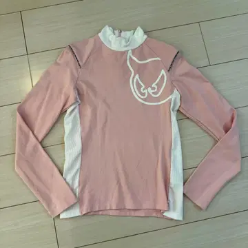 WAAC 핑크 모크넥 셔츠 여성용 사이즈 1