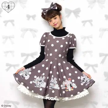 시크릿허니 미니 마우스 도트 무늬 원피스 머리띠 포함