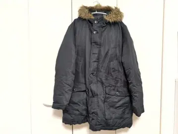 GAP 다운 코트 남성용 XL 블랙 후드 부착 방한 겨울 아우터