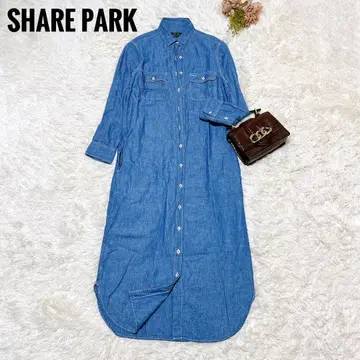 SHARE PARK 빈티지 워시드 롱 셔츠 원피스 1