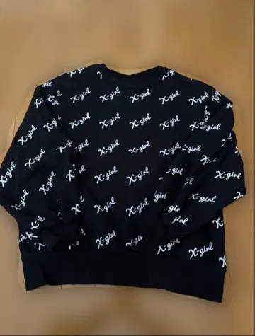 X-girl 로고 프린트 트레이닝복 블랙