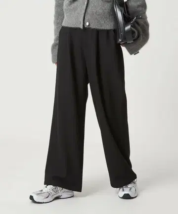그린 라벨 릴랙싱 올마이 기모 와이드 팬츠 블랙 L